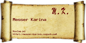 Messer Karina névjegykártya